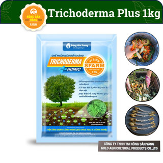 Chế phẩm nấm đối kháng trichoderma plus sfarm túi 1kg, bổ sung vi sinh vào đất giúp kiểm soát nấm bệnh, cải tạo đất - n