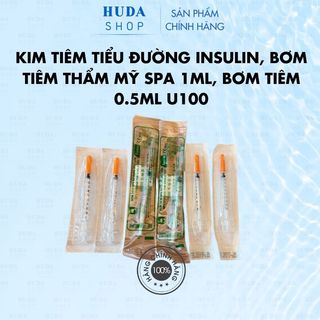 Kim tiêm tiểu đường insulin, bơm tiêm thẩm mỹ spa 1ml, bơm tiêm 0.5ml u100