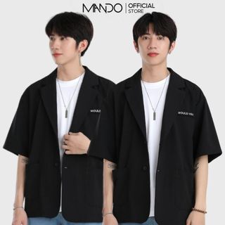 Áo Blazer Nam Tay Lỡ MANDO Form Rộng Kiểu Dáng Thời Trang Hàn Quốc Basic Họa Tiết Thêu Would You AVH002