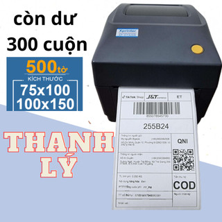 Giấy In Nhiệt 100x150 , 75x100 Khổ A6 , A7 Cuộn 350 Tem Sẵn Lớp Dán Giấy In Đơn hàng Shopee