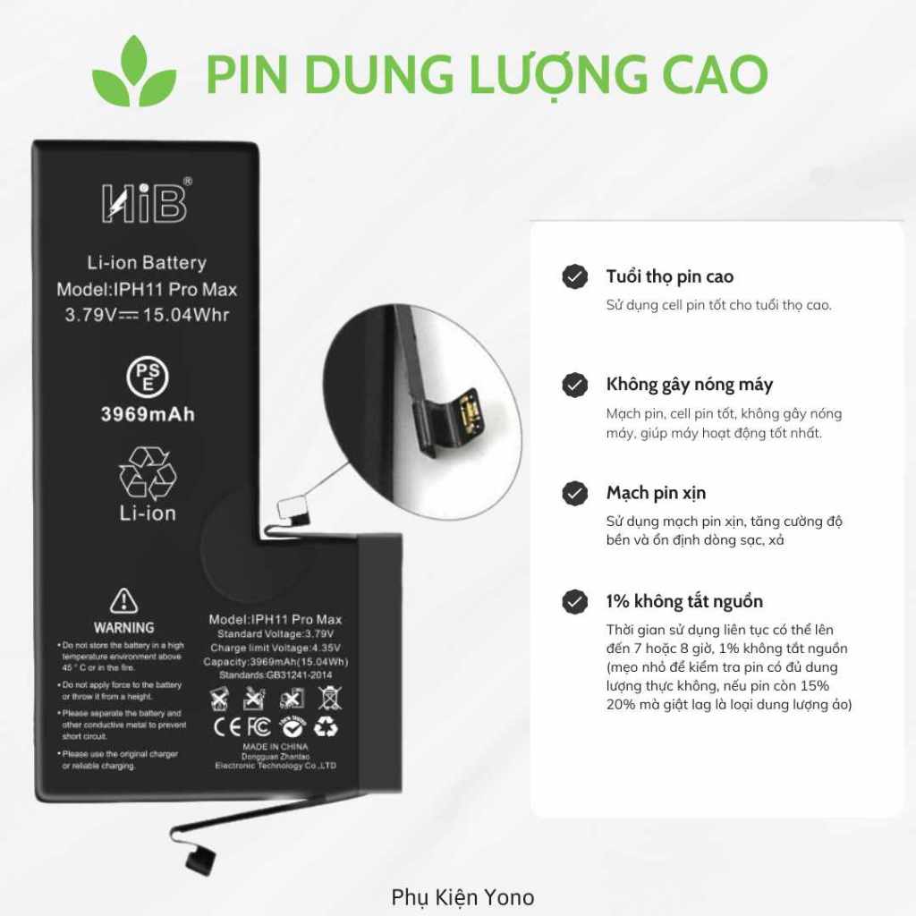Siêu Pin Dung Lượng Cao Deji HIB các dòng 11 P 11PM