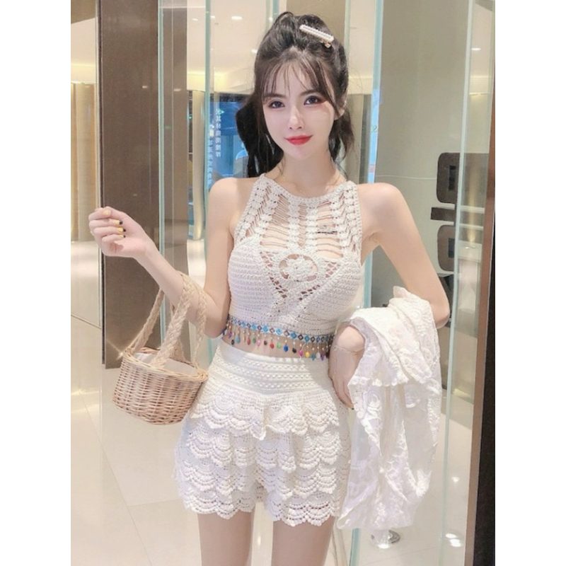 HH10-Ship hoả tốc-Sét bikini ren đi biển 3 món