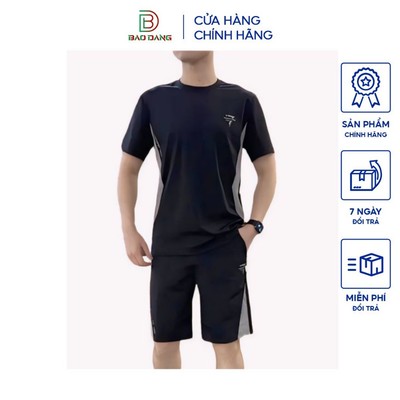 Bộ thể thao nam mùa hè chất liệu polyester co giản tốt bốn chiều thấm hút mồ hôi thoáng khí in họa tiết  số 7 Bảo Đăng.