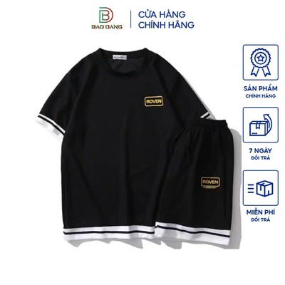 Bộ thể thao nam mùa hè chất liệu polyester co giản tốt bốn chiều thấm hút mồ hôi thoáng khí in họa tiết  roven Bảo Đăng.