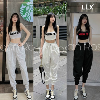 Bộ thể thao nữ áo dây crotop quần bo gấu GENZ siêu cá tính
