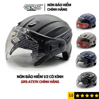 Mũ bảo hiểm nửa đầu có kính GRS HELMETS A737K cao cấp, thiết kế an toàn, thể thao, thoáng khí, tiện dụng
