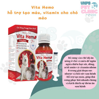Siro Vita hemo bổ máu, tái tạo máu, kích thích thèm ăn cho chó và mèo