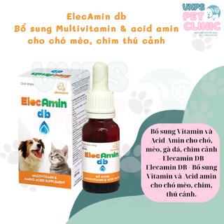 ELECAMIN DB. cung cấp multivitamin và acid amin cho chó, mèo, chim cảnh