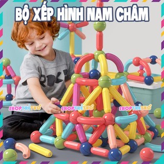 Bộ xếp hình nam châm 72 CHI TIẾT chất liệu nhựa ABS an toàn - Đồ chơi xếp hình nam châm thông minh cho bé