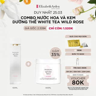 COMBO Nước hoa Nữ Elizabeth Arden White Tea Wild Rose EDT 100ml + Kem dưỡng thể Elizabeth Arden White Tea Wild Rose Pure