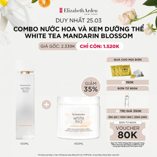 COMBO Nước hoa Nữ Elizabeth Arden White Tea Mandarin Blossom EDT 100ml + Kem dưỡng thể Elizabeth Arden White Tea Mandari