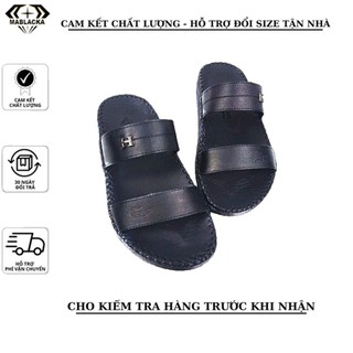 Dép da nam quai ngang cao câp đẹp đế cao 2,5cm thời trang thanh lịch AT76