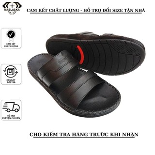 Dép da nam quai ngang đẹp,đế cao 2,5cm thời trang cao cấp AT73