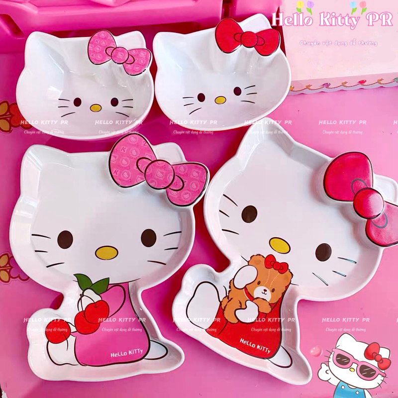 Chén dĩa 3D mẫu mới Hello Kitty