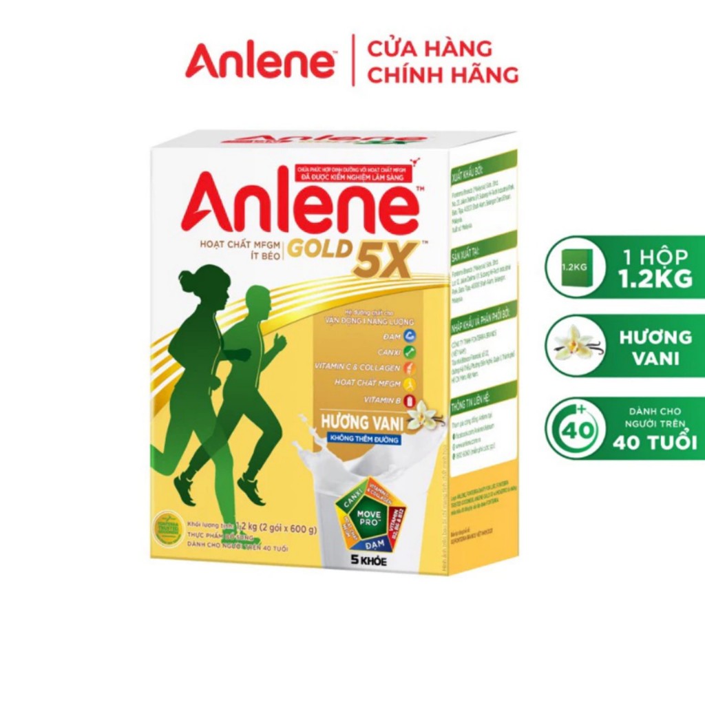 (DATE THÁNG 1/2026) Sữa bột Anlene Gold 5X hộp giấy 1.2kg