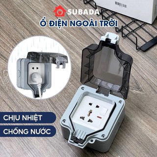 Ổ cắm điện ngoài trời chống nước IP66 Subada chịu tải 4000W có công tắc nguồn toàn ổ vỏ nhựa PC chống cháy an toàn OD10