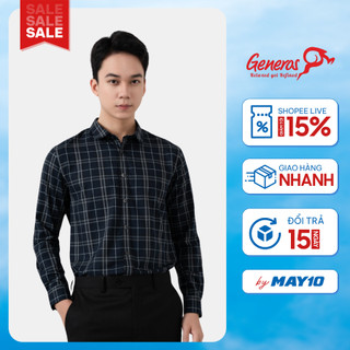 Áo sơ mi nam dài tay Slimfit GENEROS 010123433MF AK512 vải cotton sợi tre thiết kế trẻ trung thanh lịch