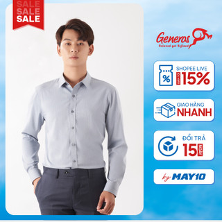 Áo sơ mi nam GENEROS AD084 áo sơ mi công sở ít nhăn siêu bền lịch lãm đứng form
