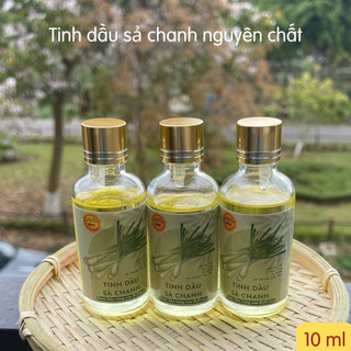 Chai 10ml tinh dầu sả chanh nguyên chất, chưng cất thủ công. Tinh dầu xả chanh xông phòng, xịt phòng, treo xe ô tô