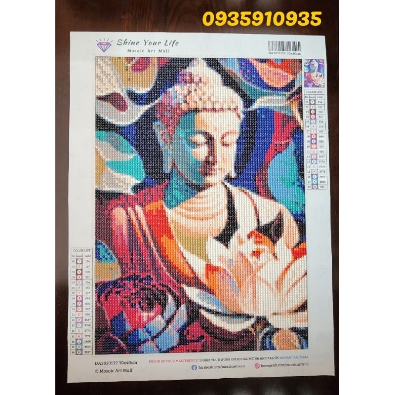 TRANH ĐÍNH ĐÁ PHẬT THÍCH CA 30*40CM