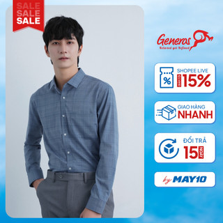 Áo sơ mi nam dài tay GENEROS 010123435MF AK500 form slimfit đứng dáng lịch lãm ít nhăn