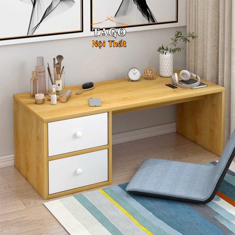 Bàn Trang Điểm Ngồi Bệt Có Ngăn Kéo - Bàn Làm Việc Ngồi Bệt Gỗ MDF Phủ Melamine Cao Cấp | BigBuy360 - bigbuy360.vn