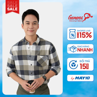 Áo sơ mi nam dài tay GENEROS 010123404MF #5 Áo sơ mi Hàn Quốc form rộng trẻ trung