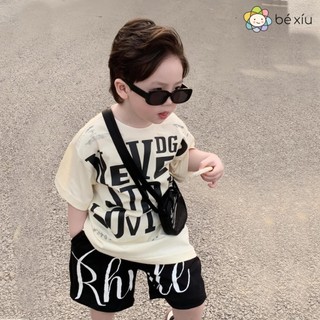  Bộ COTTON MỀM FULL CHỮ cực phong cách cho bé trai gồm quần và áo thun cho bé từ 8-28Kg