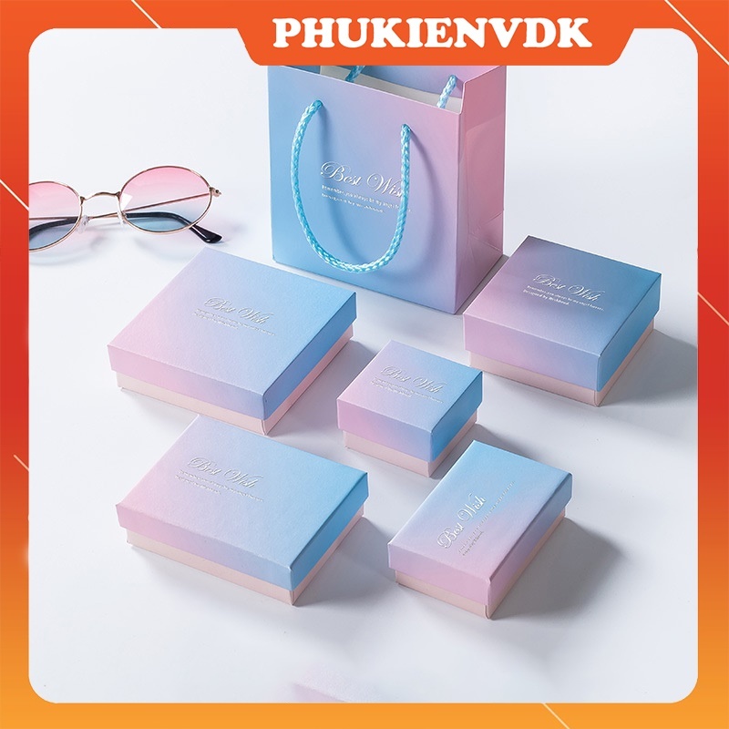 Hộp quà tặng hộp trang sức màu hồng Gradient