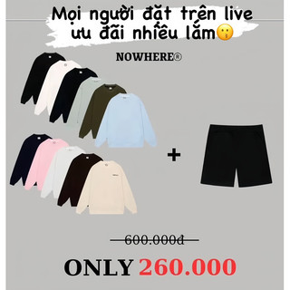 Áo nỉ sweater + quần short basic nowhere
