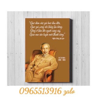 40x60cm Tranh treo Tường Hồ Chí Minh/tranh Bác Hồ và Bài thơ giã gạo/ tranh chân dung Bác Hồ/ Tranh tráng gương Bác Hồ
