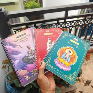 Sách- Combo Sổ Tay Chép Kinh Địa Tạng  + Chú Đại Bi + Sám Hối In Mờ Không Hộp ( Tặng Kèm Bút )