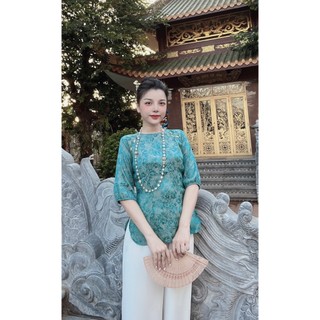 Đồ Lam Đi Chùa # Mẫu Cúc Ngọc Lụa Gấm # Quần Áo Nữ