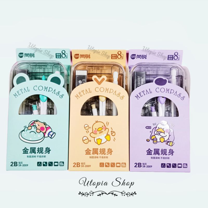 Bộ compa+eke 8 sản phẩm Mental Compass SR-2009