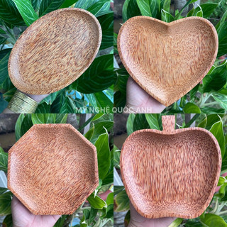 Dĩa gỗ dừa nhiều mẫu: trái tim, trái táo,oval…