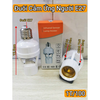 Đui đèn cảm biến chuyển động hồng ngoại nối đui E27
