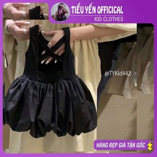 Quần áo trẻ em, Váy hè bé gái cá tính, váy dáng bí ngô hở lưng dây đan chéo cho bé 9-25kg V442 | Tiểu Yến KID