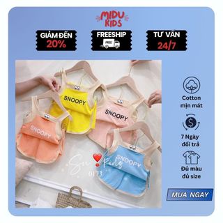  Bộ 2 Dây Quần Áo Trẻ Em Bé Gái Snoopy Chất Cotton Size Bé Sơ Sinh Đến 5 Tuổi Hiệu MiDu Kid