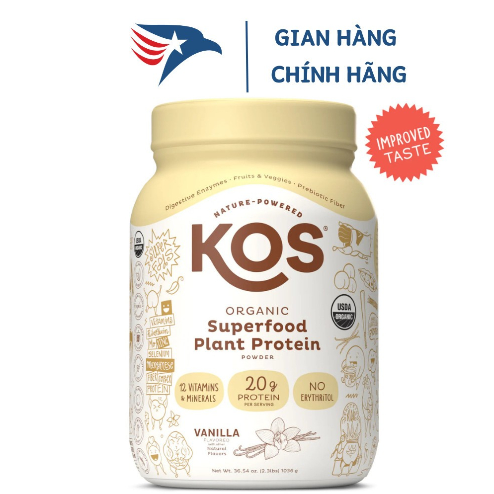 Đạm thực vật tốt nhất thế giới KOS Superfood Plant Protein 28 lần dùng