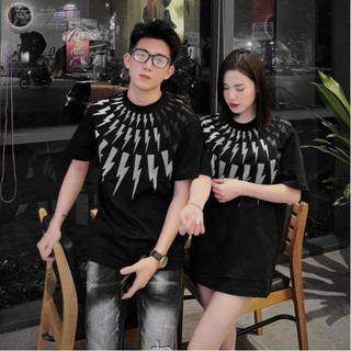Áo phông nam nữ in tia sét in cao cấp. áo thun unisex thời trang siêu cấp hot trend 2024