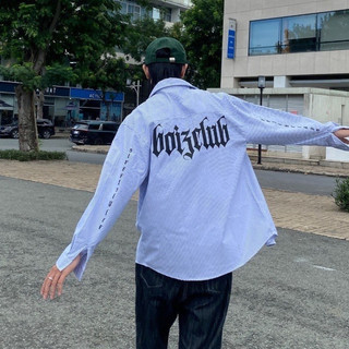 Áo sơ mi , sơ mi kẻ in chữ boizclub chất cotton lụa nam nữ mặc siêu đẹp