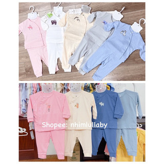 Bộ sơ sinh dài tay chất thông hơi hãng lullaby cho bé nb-6m