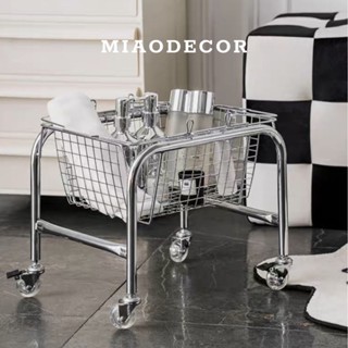 Kệ Xe Đẩy Mini Có Giỏ Đựng Tay Cầm , Giá Để Đồ Snack Có Bánh Xe Trang Trí Nhà Cửa