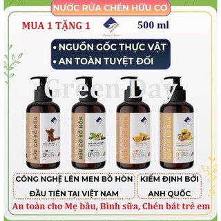 [MUA 1 TẶNG 1]Nước rửa bát, rửa bình sữa Bồ Hòn hữu cơ Ecocare 500ml