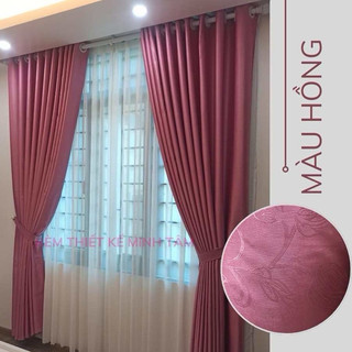 Rèm cửa sổ Minh Tâm cản nắng , cách nhiệt - Màu hồng phấn ( Kích thước rộng)