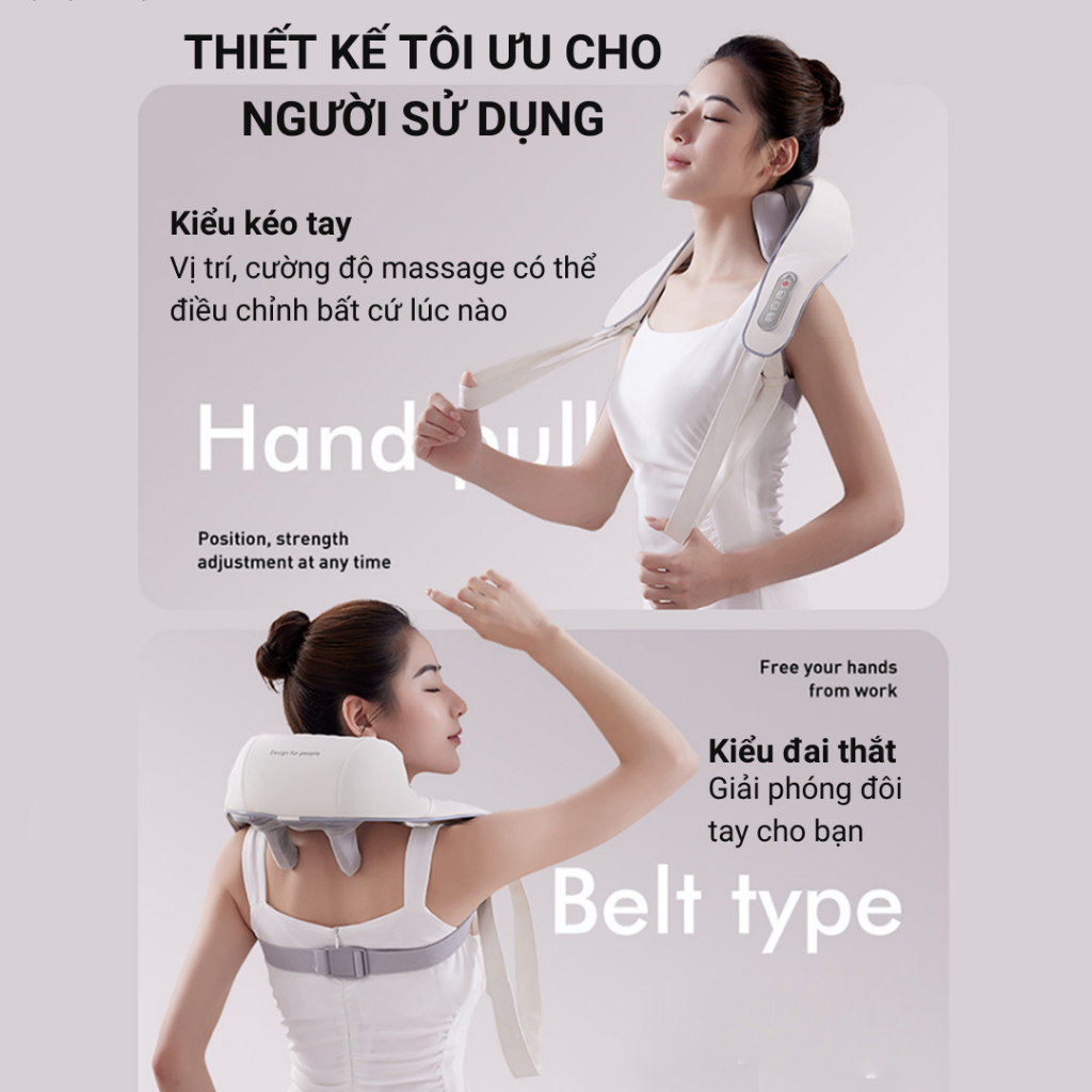 Máy Massage Cổ Vai Gáy 6D P11 Cao Cấp, Đai Massage Cổ Vai Gáy Giảm Nhức Mỏi, Mát Xa Xoa Bóp Mô Phỏng Bàn Tay Con Người