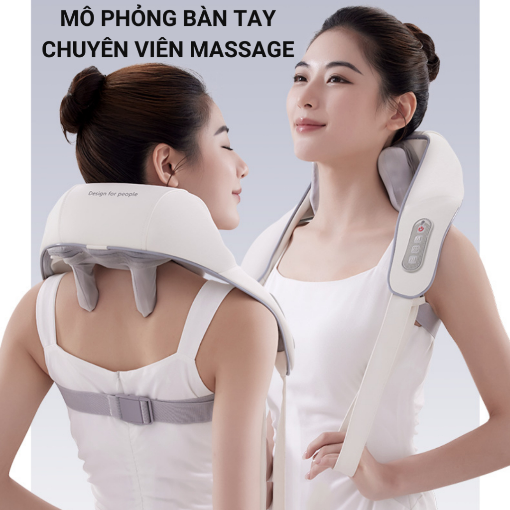 Máy Massage Cổ Vai Gáy 6D P11 Cao Cấp, Đai Massage Cổ Vai Gáy Giảm Nhức Mỏi, Mát Xa Xoa Bóp Mô Phỏng Bàn Tay Con Người