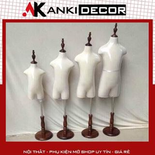Manocanh trẻ em cao cấp, không tay Anki Decor, canh trẻ em nửa người chân chóp gỗ, manocanh nửa người trẻ em