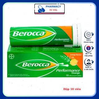 Viên Sủi Tăng Đề Kháng Berocca - Bổ Sung Vitamin Và Khoáng Chất, Tăng Cường Miễn Dịch, Giảm Mệt Mỏi Căng Thẳng (H/10v)