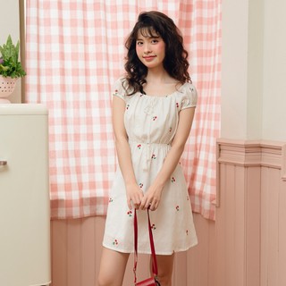 BLEUBIRD Váy thêu hình cherry dáng ngắn Cherry Dress